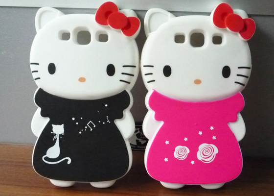 Couvertures protectrices de téléphone de silicone coloré de Hello Kitty pour la galaxie 3 i9300 de Samsung