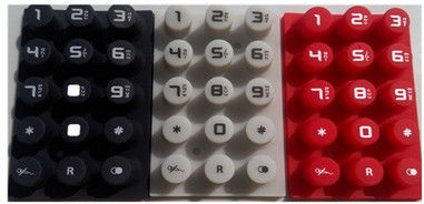 Bouton-poussoir fait sur commande en caoutchouc de bouton de clavier numérique de silicone