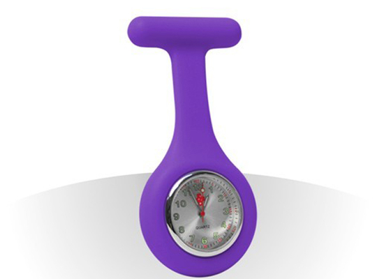 Purple affaire blanc cadran noir arabe numéros Pocket infirmière FAB Style Pin Watch