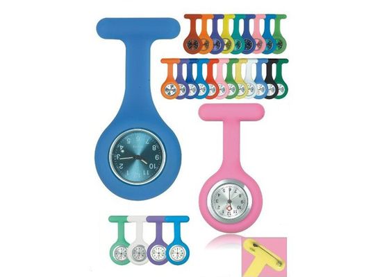 Promotion cadeau Silicone infirmières Fob Watch publicitaires de temps d'arrachement réglable bouton