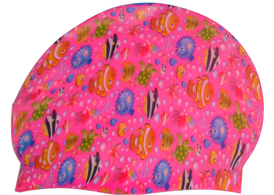 Chapeaux se baignants durables de bonnet de bain de silicone d'animal de mer avec des fleurs