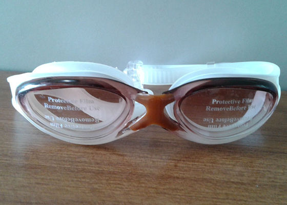 Lunettes durables faites sur commande de natation de silicone de miroir, lunettes en un seul morceau de bain